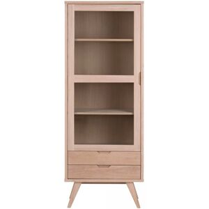 Meubles & Design Buffet haut vitre 2 tiroirs en bois de chene 190cm