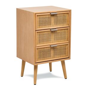 Nordlys Chiffonnier 3 tiroirs en bois et rotin naturel - Publicité