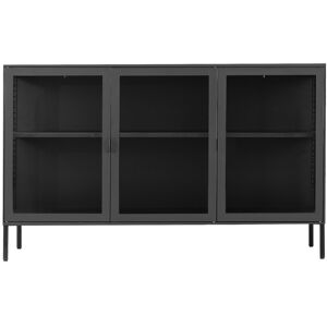 House Nordic Buffet en verre et métal L140cm noir Noir 140x85x40cm