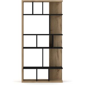 Calicosy Bibliothèque design avec 13 niches de rangement L80 x H160 cm Noir 80x160x35cm