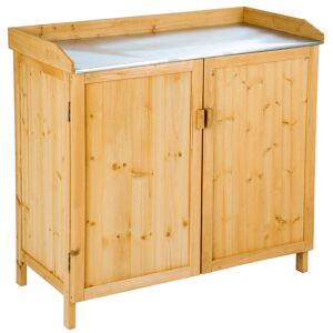 Tectake Armoire de jardin basse Table de jardinage en Bois de pin imprégné