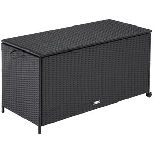 Tectake Coffre de jardin Caisse de rangement pour coussins noir