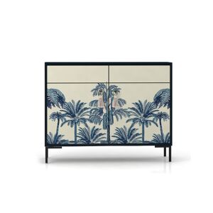 RNT by Really Nice Things Buffet en MDF 2 portes et 2 tiroirs imprime tropical