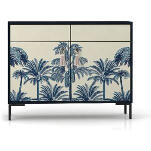 RNT by Really Nice Things Buffet en MDF 2 portes et 2 tiroirs imprimé tropical