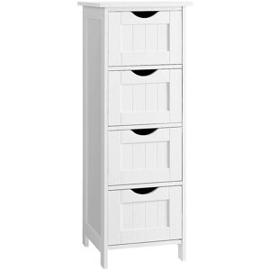 Calicosy Chiffonnier de rangement 4 tiroirs blanc L30 x H82 cm - Publicité