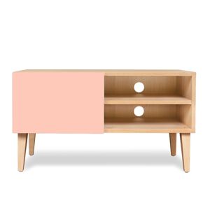 Kulile Petit meuble TV en rose blush, 2 portes 509040