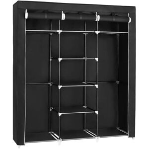 Calicosy Armoire de Rangement Pliable en Tissu Noir avec Penderie - L150 cm - Publicité