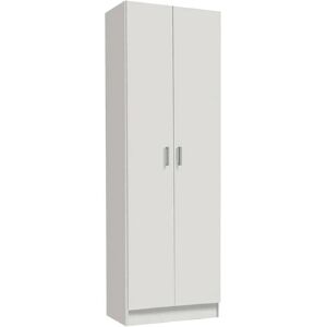 Dmora Armoire polyvalente à 2 portes effet bois blanc Blanc 59x180x37cm