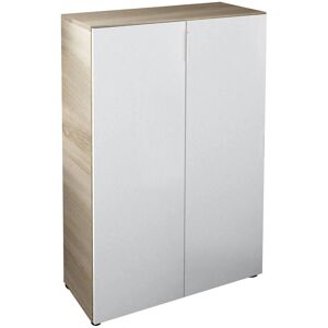 Dmora Armoire polyvalente à 2 portes effet chêne et bois blanc