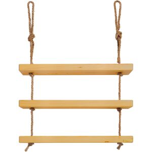 Hannun Etagere suspendue en bois de couleur marron clair a 3 etages 70 cm