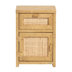 Hannun Table de chevet avec etagere en bois d'epicea couleur naturelle