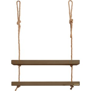 Hannun Etagere suspendue en bois couleur marron 2 etages 70 cm