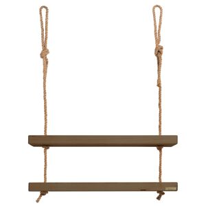 Hannun Etagère suspendue en bois couleur marron 2 étages 70 cm