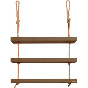 Hannun Etagere suspendue en bois couleur marron 3 etages 70 cm