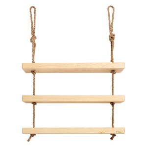 Hannun Etagère suspendue en bois de couleur beige à 2 étages 70 cm Beige 70x150x14cm