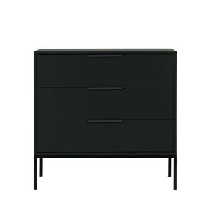 Commode 3 tiroirs en bois noir