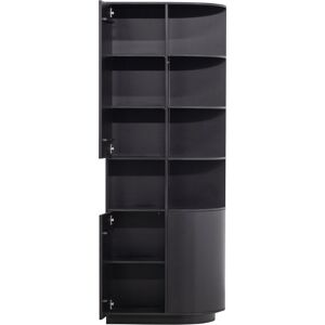 WOOOD Armoire arrondie côte droit en bois noir certifie FSC