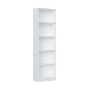 Dmora Bibliothèque avec 5 étagères en effet bois blanc