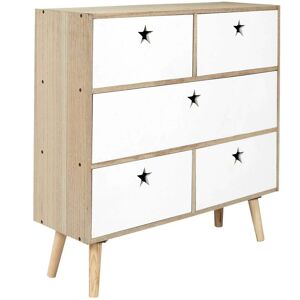 The Home Deco Kids Commode bicolore pour enfants like a star Blanc 69x70x24cm