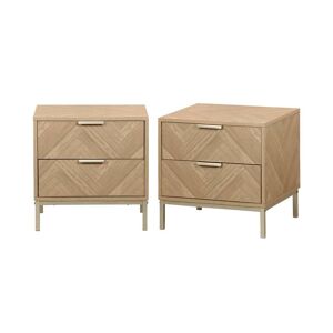 sweeek Lot de 2 tables de chevet 2 tiroirs