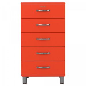 Meubles & Design Commode 5 tiroirs style retro orange