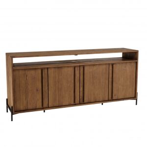 MACABANE Buffet 4 portes 2 niches en bois de teck recycle