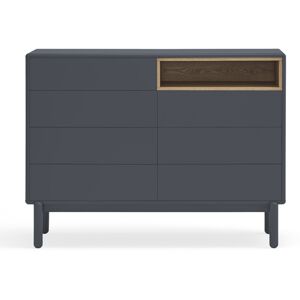 TEULAT Commode 7 tiroirs 1 niche en bois L120xH90cm gris anthracite - Publicité