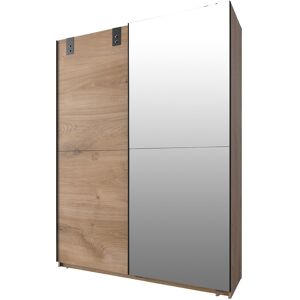 Calicosy Armoire 2 portes coulissantes 1 porte miroir + 1 porte chene - L135 cm