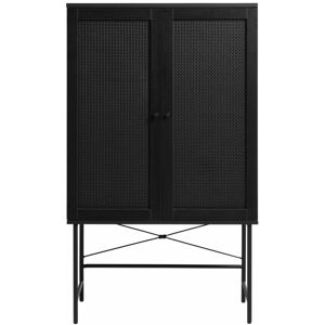 Drawer Buffet haut 2 portes bois et metal H135cm noir