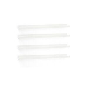 Decowood Pack 4 étagères flottantes en bois de pin blanc 50x7cm - Publicité