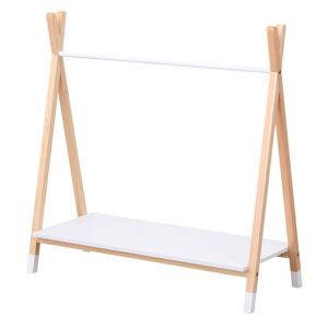 Happy Garden Penderie pour enfant en bois de pin avec etagere blanche