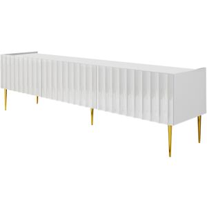 Best Mobilier Meuble TV style contemporain 180 cm blanc / dore