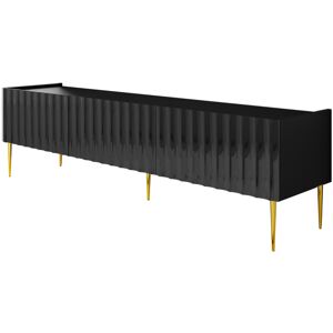 Best Mobilier Meuble TV style contemporain 180 cm noir / dore