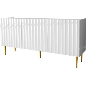 Best Mobilier Buffet bas contemporain 160 cm blanc / doré Blanc 160x75x40cm