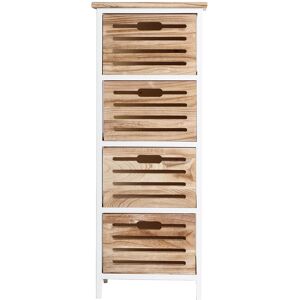 Lastdeco Chiffonier en Bois de Paulownia Blanc, 35x30x91 cm Blanc 35x91x30cm