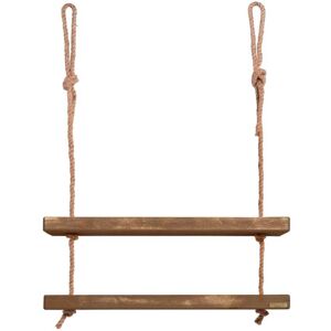 Hannun Etagere en bois de couleur marron vielli 2 etages 70 cm