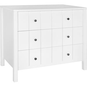 Novelies Commode 3 tiroirs blanc Blanc 102x93x55cm