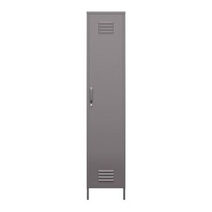 Dorel Home Armoire avec 1 porte en métal gris graphite Gris 40x185x38cm
