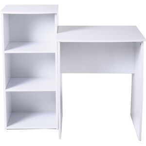 Urban Meuble Ensemble bureau et 3 étagères en bois blanc Blanc 100x89x50cm