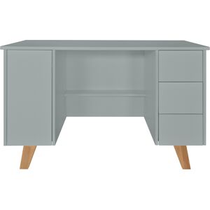 Novelies Bureau 3 tiroirs 1 porte gris