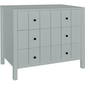 Novelies Commode 3 tiroirs gris Gris 102x93x55cm