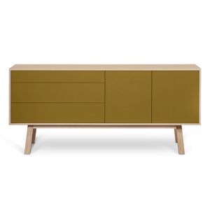 MON PETIT MEUBLE FRANCAIS Buffet en frêne 2 portes+3 tiroirs 180 cm, hauteur 94 cm Marron 180x94x46cm