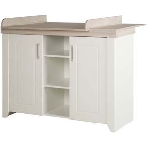 roba Commode a langer 2 portes 3 niches blanc et effet bois