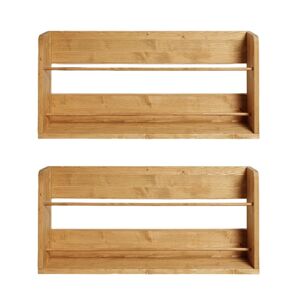 Hannun Etagere murale pour chaussures en bois (2 unites) marron clair