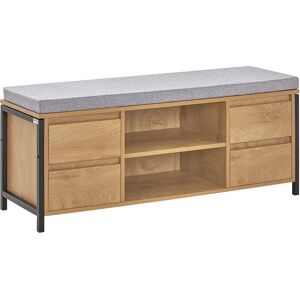 SoBuy Banc de rangement à chaussure effet bois Beige 110x45x35cm