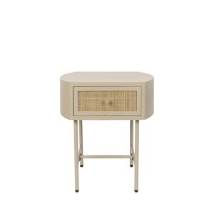 Drawer Table de chevet 1 tiroir en bois et métal beige Beige 48x54x38cm