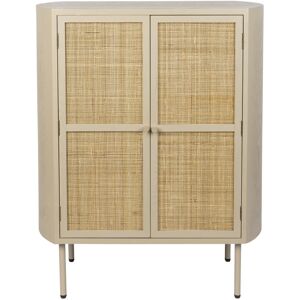 Drawer Buffet haut 2 portes en bois et métal - Beige - Publicité