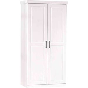 Terre de Nuit Armoire 2 portes en bois massif blanc laqué 190cm