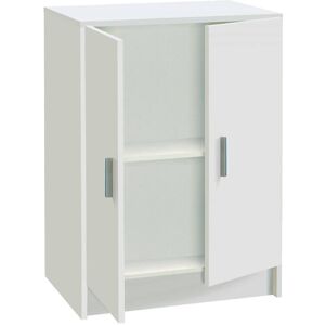 Dmora Armoire polyvalente à 2 portes effet bois blanc