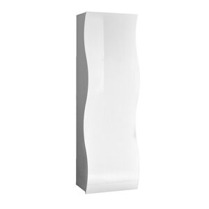 Dmora Armoire avec 1 porte effet bois blanc brillant 63x40h187 cm Blanc 63x187x40cm